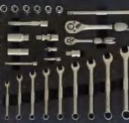 25096 96pc tools 1/4″ 1/2″ in Tool Cabinet